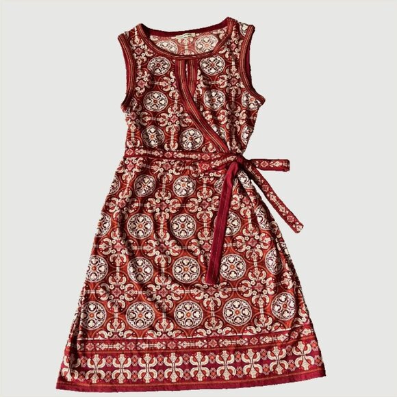 MAX STUDIO Women’s Sleeveless Tie-Waist Dress – Red & White, Size XS - Picture 1 of 12